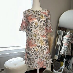 LOFT Floral Print Mini Dress